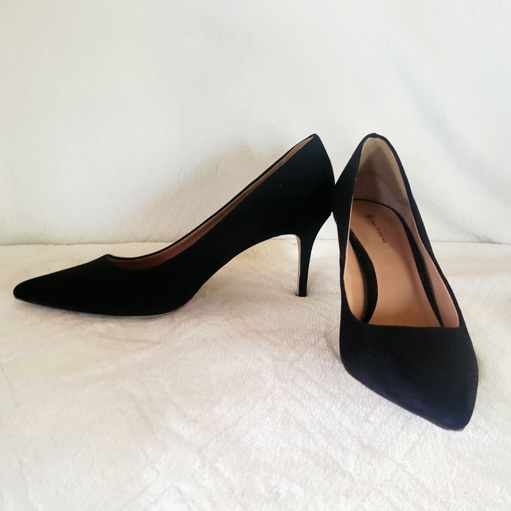 Call It Spring Women Agrirewiel Pointed Toe Dress Pumps Heels Suede Black 10